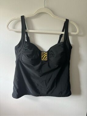 Catalina Black Swim/regular top with Zebra Gold Accent